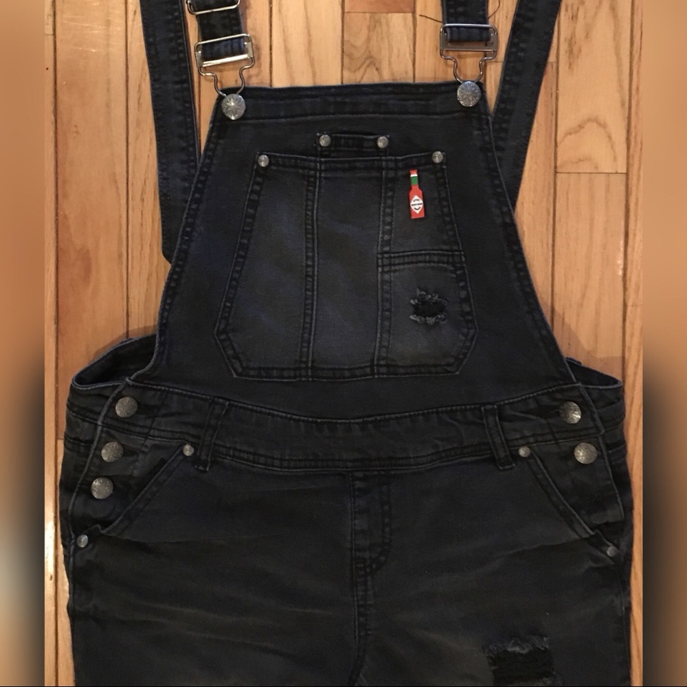 Blue Spice skinny overalls